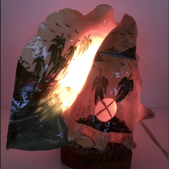 CONCH SHELL LIGHT HandPainted TIKI Bar Post WWII VERY RARE Vintage Working Lite! - Picture 2 of 16